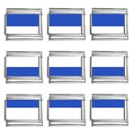 Horizontal Stripes - White and Cerulean Blue 9mm Italian Charm (9 pack)