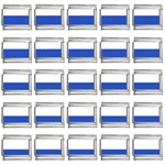 Horizontal Stripes - White and Cerulean Blue 9mm Italian Charm (25 pack)