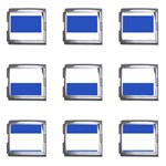 Horizontal Stripes - White and Cerulean Blue Mega Link Italian Charm (9 pack)