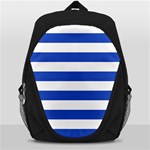 Horizontal Stripes - White and Cerulean Blue Backpack Bag