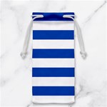 Horizontal Stripes - White and Cobalt Blue Jewelry Bag