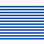 Horizontal Stripes - White and Cobalt Blue Collage 11  x 14 