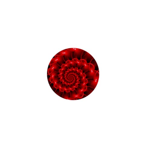 Glossy Red Spiral Fractal 1  Mini Button from ArtsNow.com Front