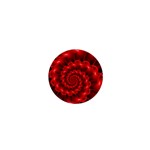 Glossy Red Spiral Fractal 1  Mini Button