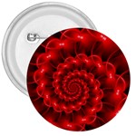 Glossy Red Spiral Fractal 3  Button