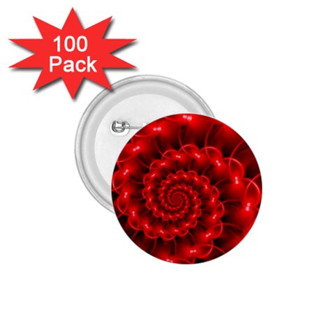 Glossy Red Spiral Fractal 1.75  Button (100 pack)  from ArtsNow.com Front