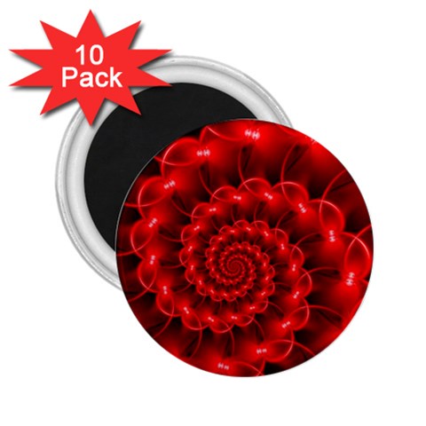 Glossy Red Spiral Fractal 2.25  Magnet (10 pack) from ArtsNow.com Front