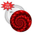 Glossy Red Spiral Fractal 2.25  Button (100 pack)