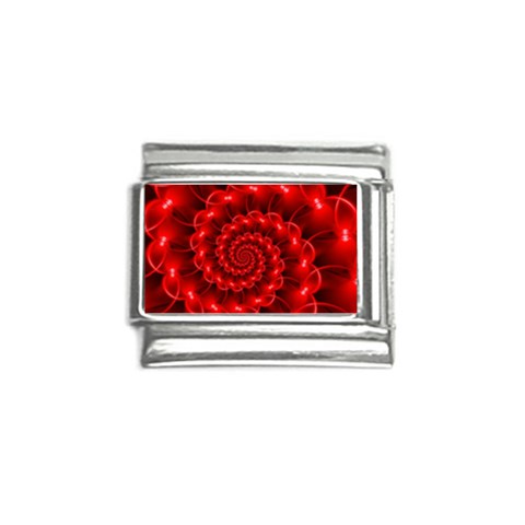 Glossy Red Spiral Fractal Italian Charm (9mm) from ArtsNow.com Front