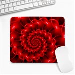 Glossy Red Spiral Fractal Large Mousepad