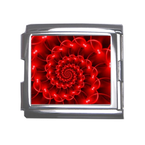 Glossy Red Spiral Fractal Mega Link Italian Charm (18mm) from ArtsNow.com Front