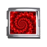 Glossy Red Spiral Fractal Mega Link Italian Charm (18mm)