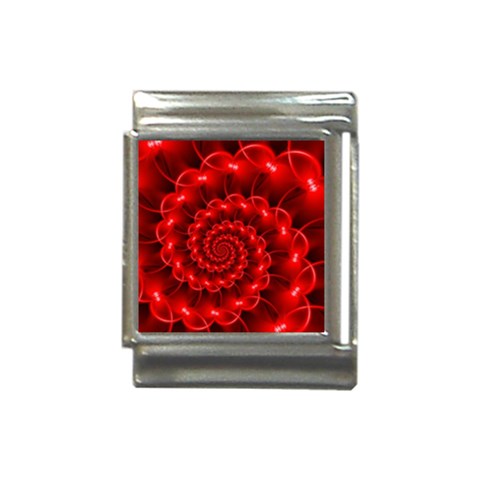 Glossy Red Spiral Fractal Italian Charm (13mm) from ArtsNow.com Front