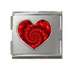 Glossy Red Spiral Fractal Mega Link Heart Italian Charm (18mm)