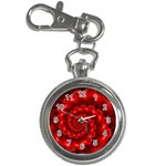 Glossy Red Spiral Fractal Key Chain Watch