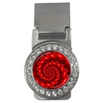 Glossy Red Spiral Fractal Money Clip (CZ)