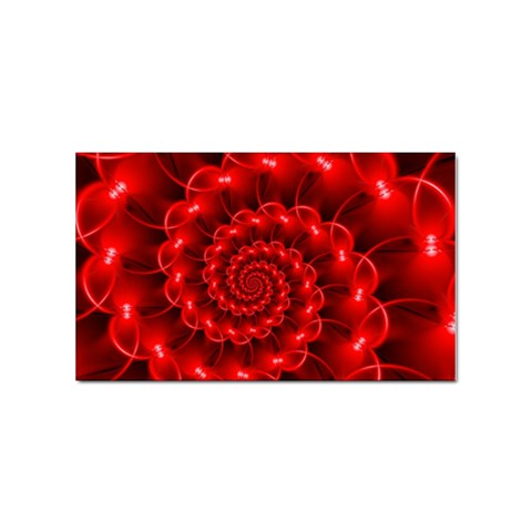 Glossy Red Spiral Fractal Sticker (Rectangular) from ArtsNow.com Front