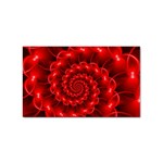 Glossy Red Spiral Fractal Sticker (Rectangular)