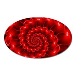 Glossy Red Spiral Fractal Magnet (Oval)