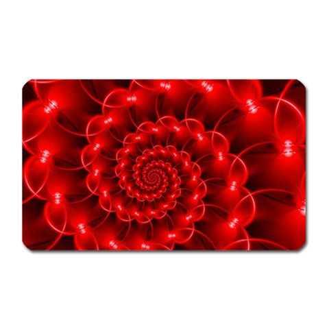 Glossy Red Spiral Fractal Magnet (Rectangular) from ArtsNow.com Front