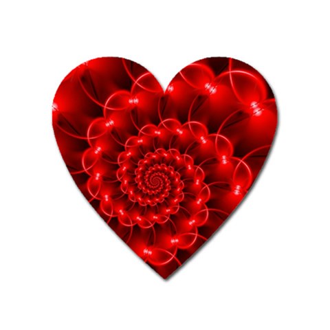 Glossy Red Spiral Fractal Magnet (Heart) from ArtsNow.com Front