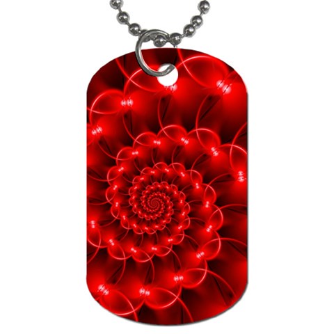 Glossy Red Spiral Fractal Dog Tag (One Side) from ArtsNow.com Front