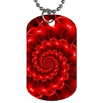 Glossy Red Spiral Fractal Dog Tag (One Side)