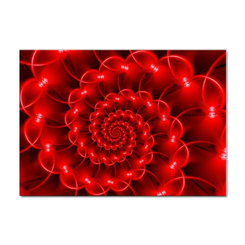 Glossy Red Spiral Fractal Sticker A4 (10 pack) from ArtsNow.com Front