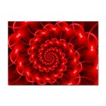 Glossy Red Spiral Fractal Sticker A4 (10 pack)