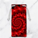 Glossy Red Spiral Fractal Jewelry Bag