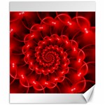 Glossy Red Spiral Fractal Canvas 8  x 10 