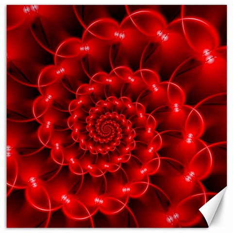 Glossy Red Spiral Fractal Canvas 12  x 12  from ArtsNow.com 11.4 x11.56  Canvas - 1