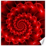 Glossy Red Spiral Fractal Canvas 12  x 12 