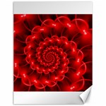 Glossy Red Spiral Fractal Canvas 12  x 16 