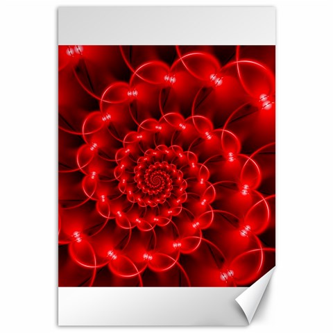 Glossy Red Spiral Fractal Canvas 12  x 18  from ArtsNow.com 11.88 x17.36  Canvas - 1