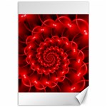 Glossy Red Spiral Fractal Canvas 12  x 18 