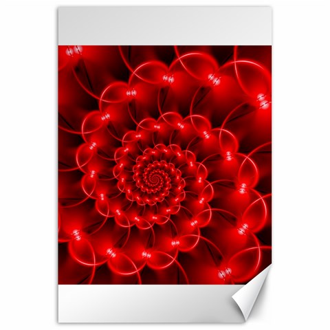 Glossy Red Spiral Fractal Canvas 20  x 30  from ArtsNow.com 19.62 x28.9  Canvas - 1