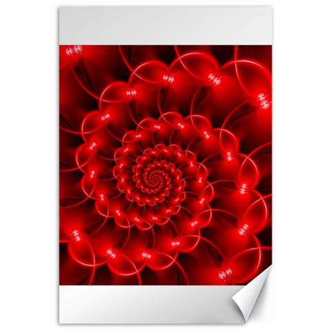 Glossy Red Spiral Fractal Canvas 24  x 36  from ArtsNow.com 23.35 x34.74  Canvas - 1