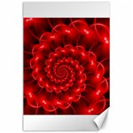 Glossy Red Spiral Fractal Canvas 24  x 36 