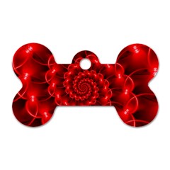 Glossy Red Spiral Fractal Dog Tag Bone (Two Sides) from ArtsNow.com Back