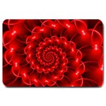 Glossy Red Spiral Fractal Large Doormat