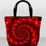 Glossy Red Spiral Fractal Bucket Bag