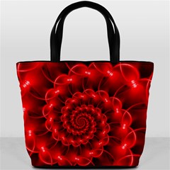 Glossy Red Spiral Fractal Bucket Bag from ArtsNow.com Back