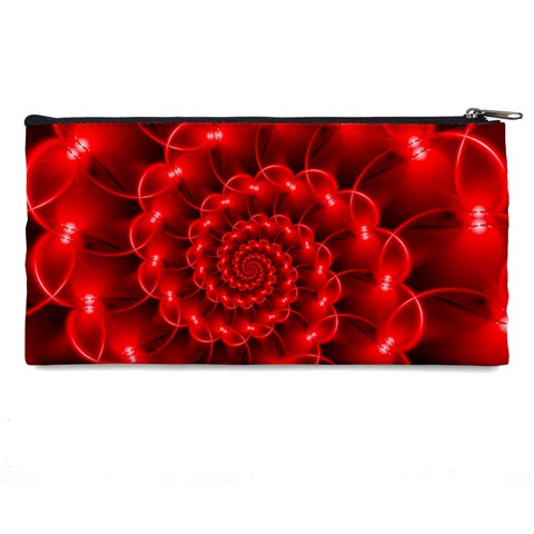 Glossy Red Spiral Fractal Pencil Case from ArtsNow.com Back