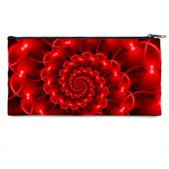 Glossy Red Spiral Fractal Pencil Case from ArtsNow.com Back