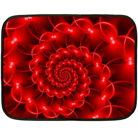 Glossy Red Spiral Fractal Double Sided Fleece Blanket (Mini) from ArtsNow.com 35 x27  Blanket Front