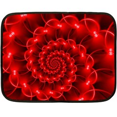 Glossy Red Spiral Fractal Double Sided Fleece Blanket (Mini) from ArtsNow.com 35 x27  Blanket Front