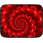 Glossy Red Spiral Fractal Double Sided Fleece Blanket (Mini)