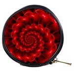 Glossy Red Spiral Fractal Mini Makeup Bag