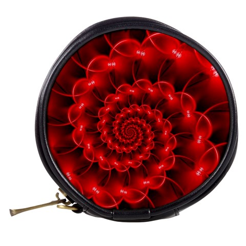 Glossy Red Spiral Fractal Mini Makeup Bag from ArtsNow.com Back